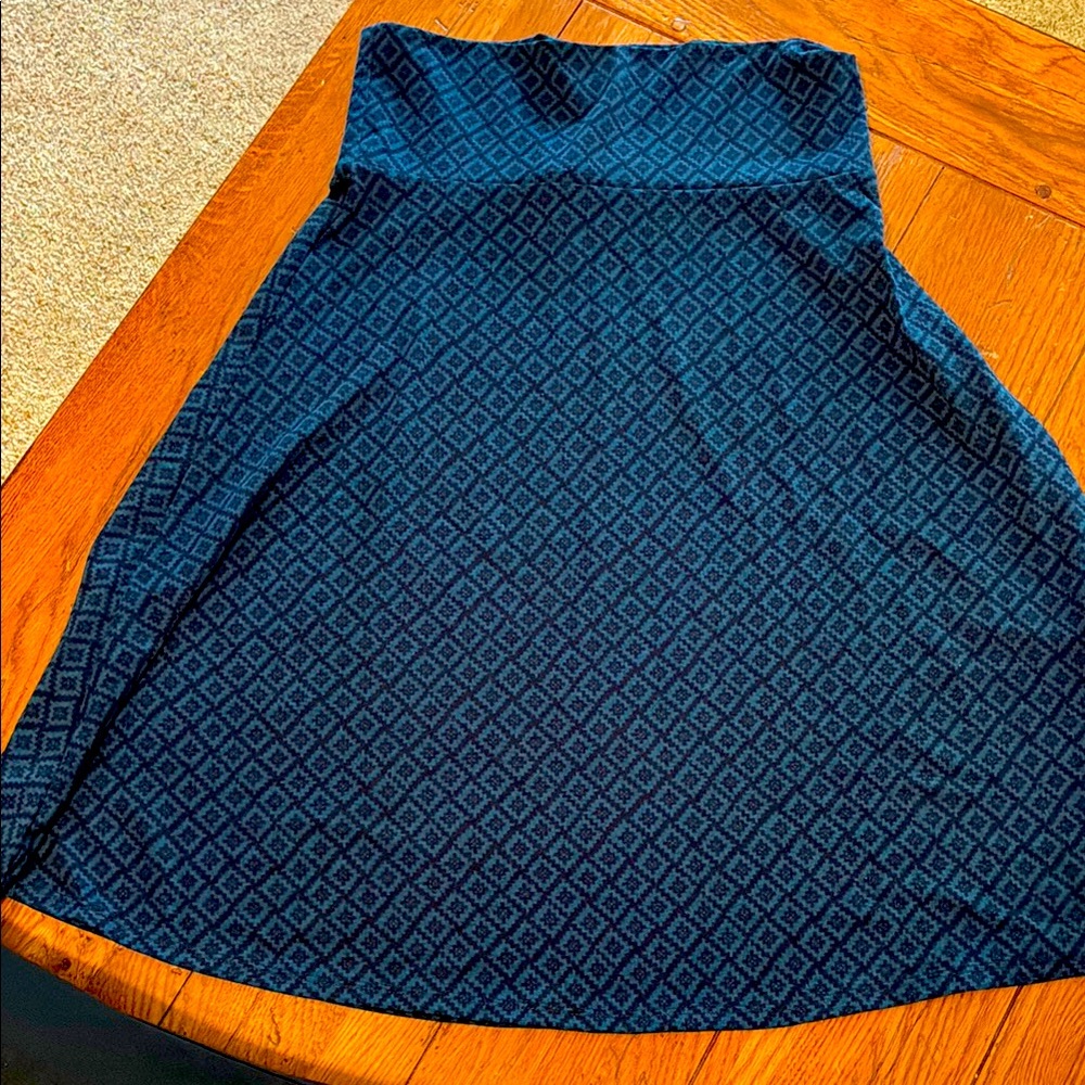 LuLaRoe Teal and Black Geometric Skirt